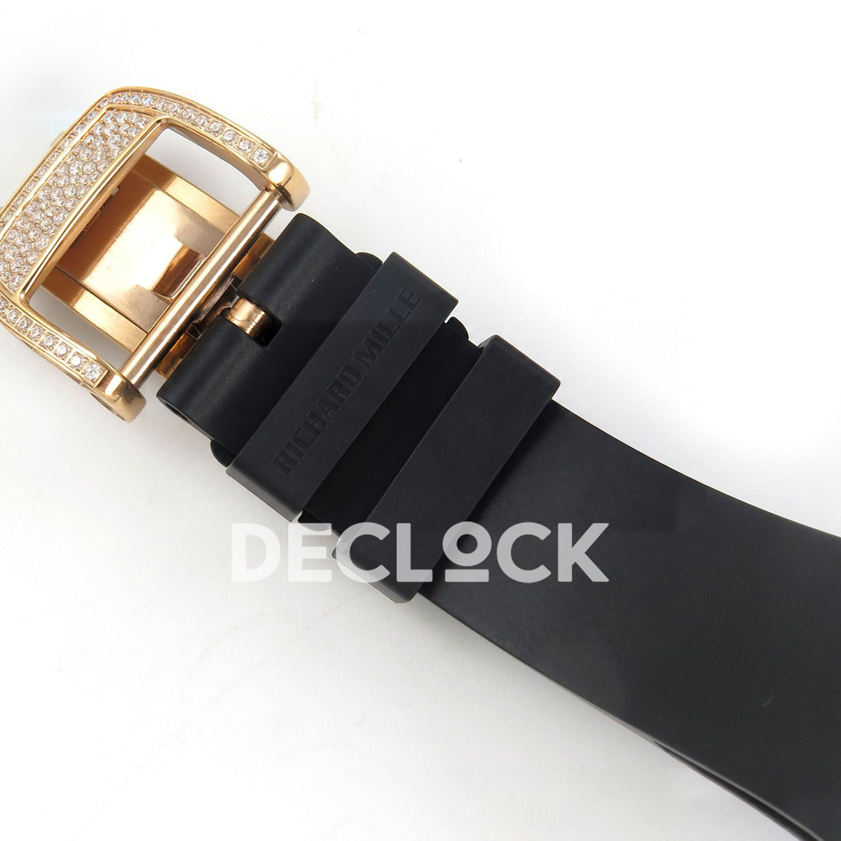Richard Mille RM07-01 Snow Set Rose Gold Tone Black Dial Black Rubber ZF CRMA2 replica - deployant clasp