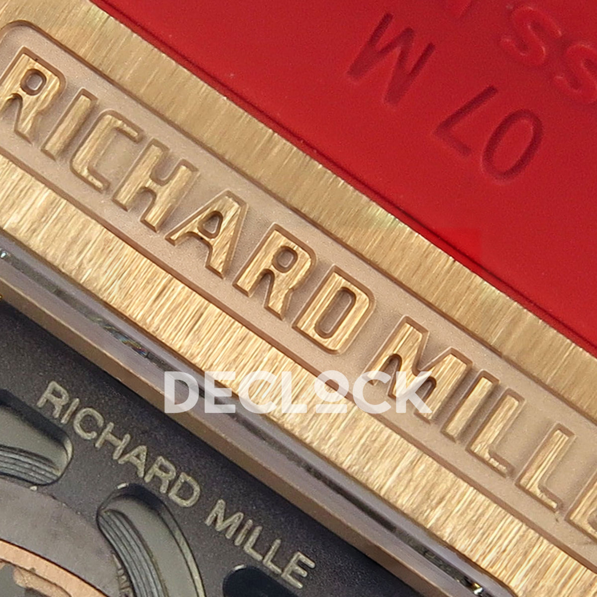 Richard Mille RM07-01 Snow Set Rose Gold Tone Red Dial Red Rubber ZF CRMA2 replica - caseback brand engraving