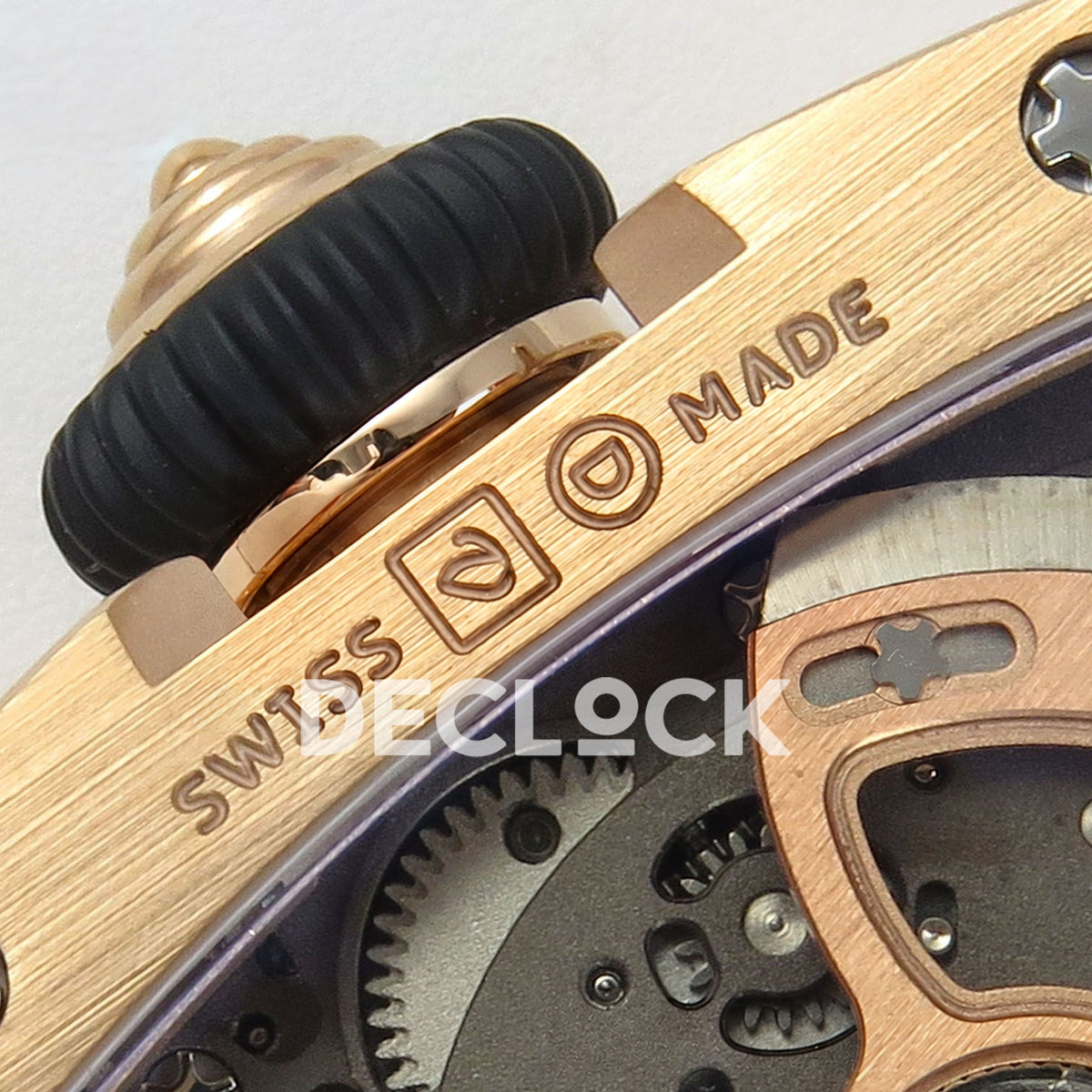 Richard Mille RM07-01 Snow Set Rose Gold Tone Red Dial Red Rubber ZF CRMA2 replica - caseback swiss made