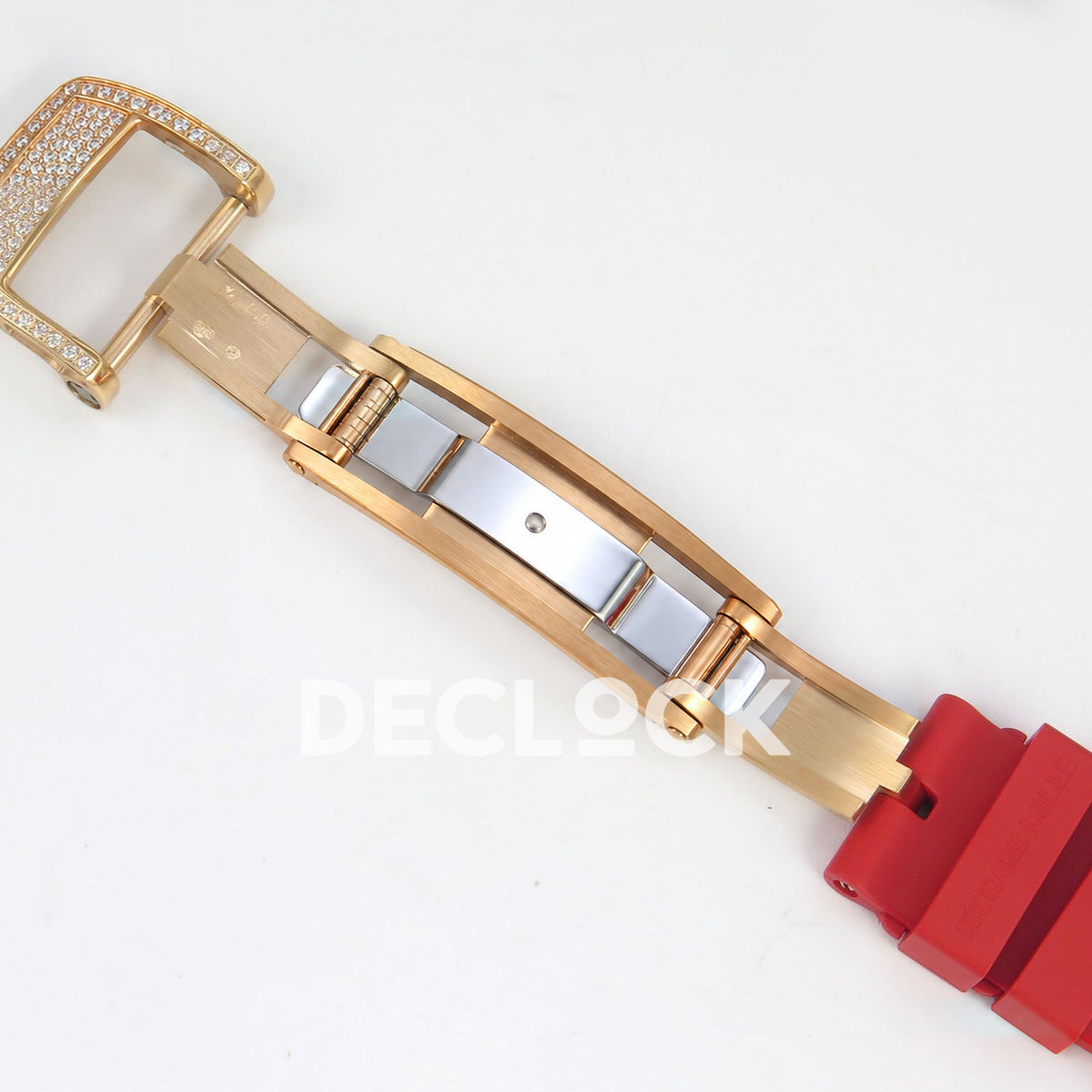 Richard Mille RM07-01 Snow Set Rose Gold Tone Red Dial Red Rubber ZF CRMA2 replica - open clasp