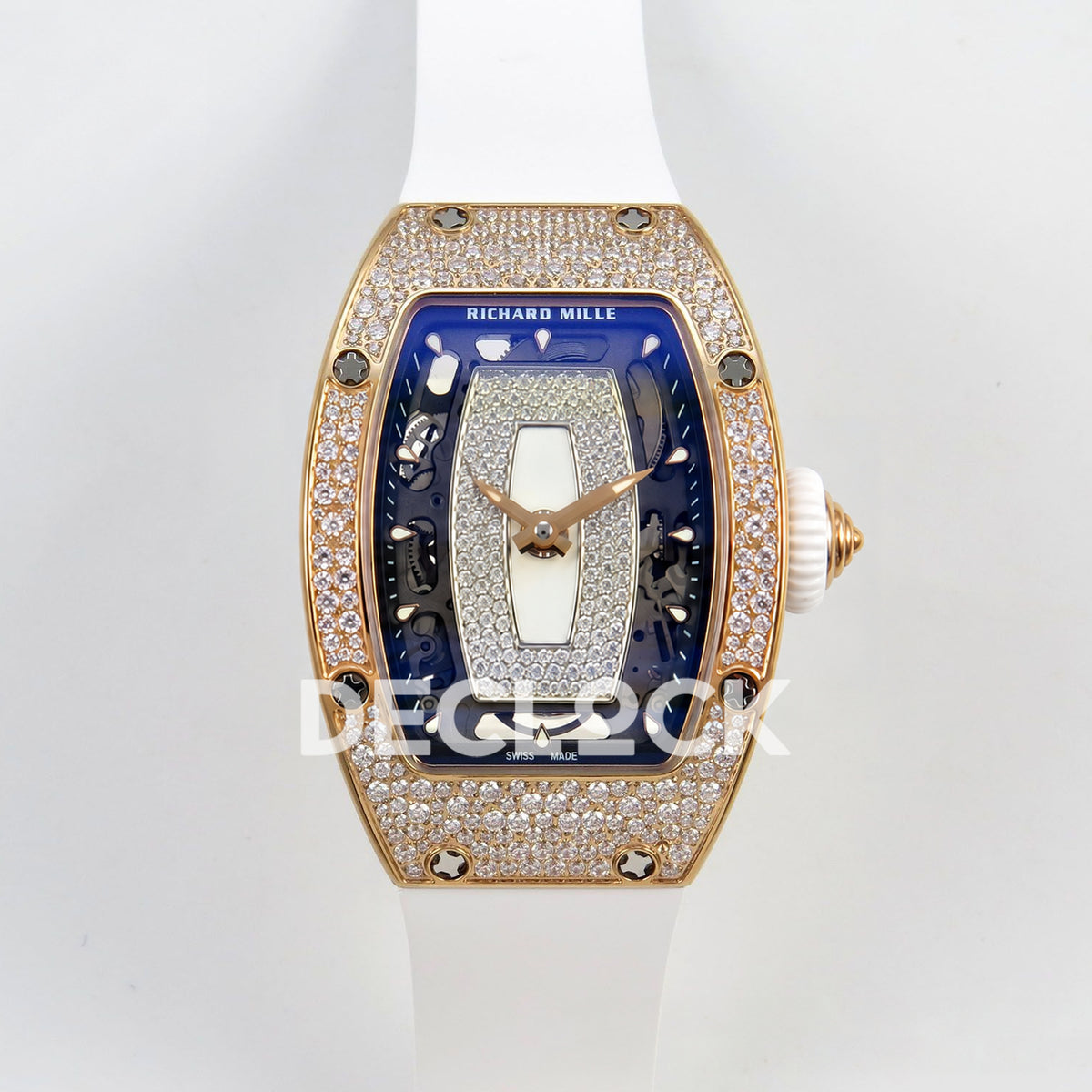 Richard Mille RM07-01 Snow Set Rose Gold Tone White Dial White Rubber ZF CRMA2 replica - front