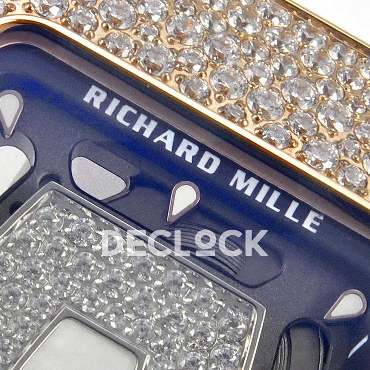 Richard Mille RM07-01 Snow Set Rose Gold Tone White Dial White Rubber ZF CRMA2 replica - dial upper detail