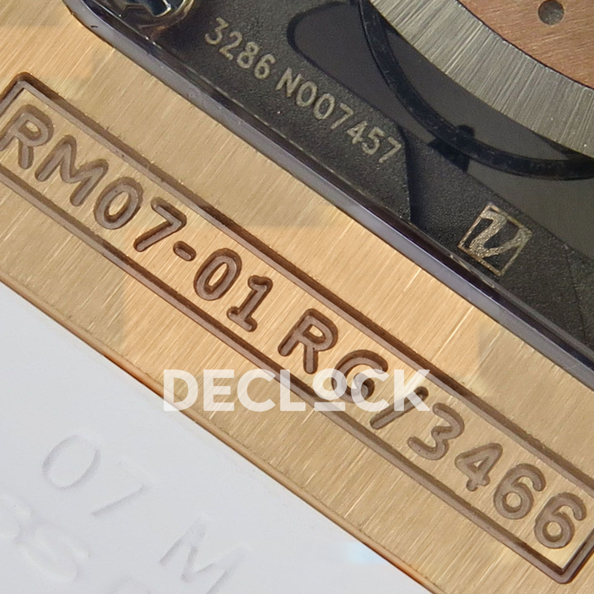 Richard Mille RM07-01 Snow Set Rose Gold Tone White Dial White Rubber ZF CRMA2 replica - reference serial engraving