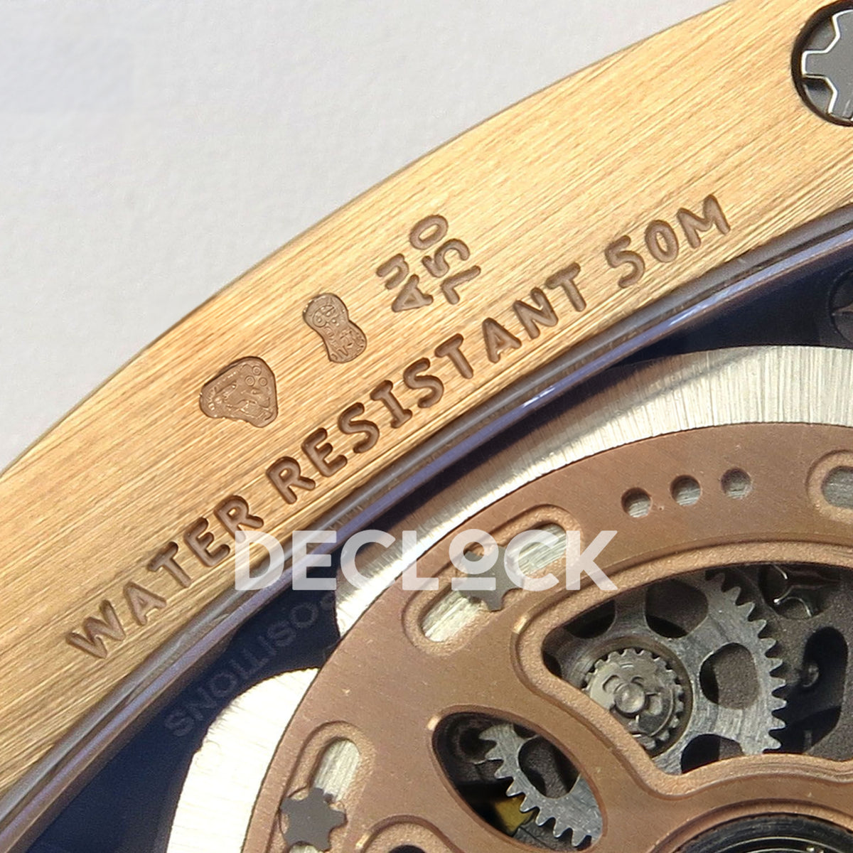 Richard Mille RM07-01 Snow Set Rose Gold Tone White Dial White Rubber ZF CRMA2 replica - caseback water resistance