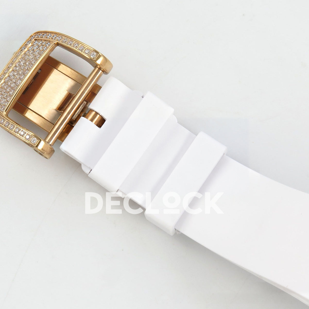 Richard Mille RM07-01 Snow Set Rose Gold Tone White Dial White Rubber ZF CRMA2 replica - deployant clasp
