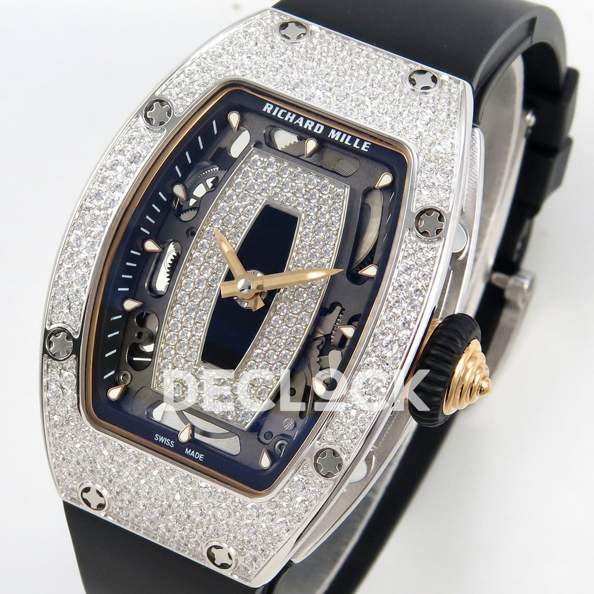 Richard Mille RM07-01 Snow Set Steel Black Dial Black Rubber ZF CRMA2 replica - front opposite angle