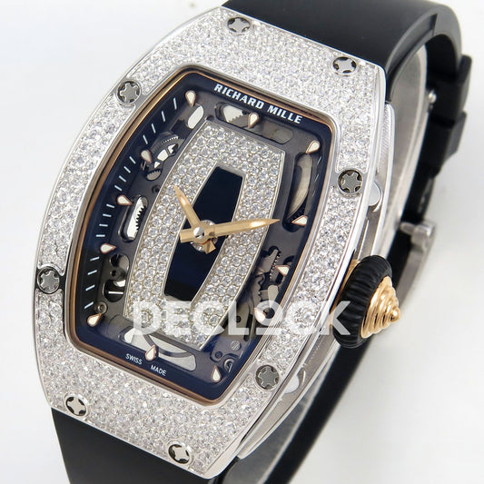 Richard Mille RM07-01 Snow Set Steel Black Dial Black Rubber ZF CRMA2 replica - front opposite angle