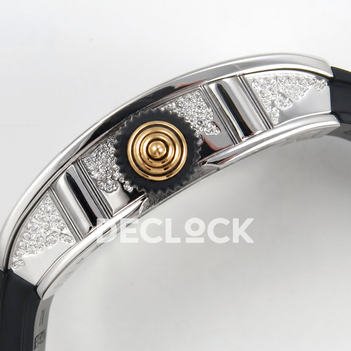 Richard Mille RM07-01 Snow Set Steel Black Dial Black Rubber ZF CRMA2 replica - crown side