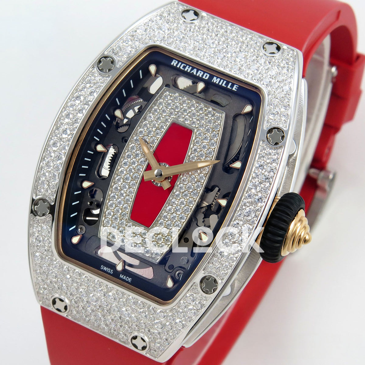 Richard Mille RM07-01 Snow Set Steel Red Dial Red Rubber ZF CRMA2 replica - front opposite angle
