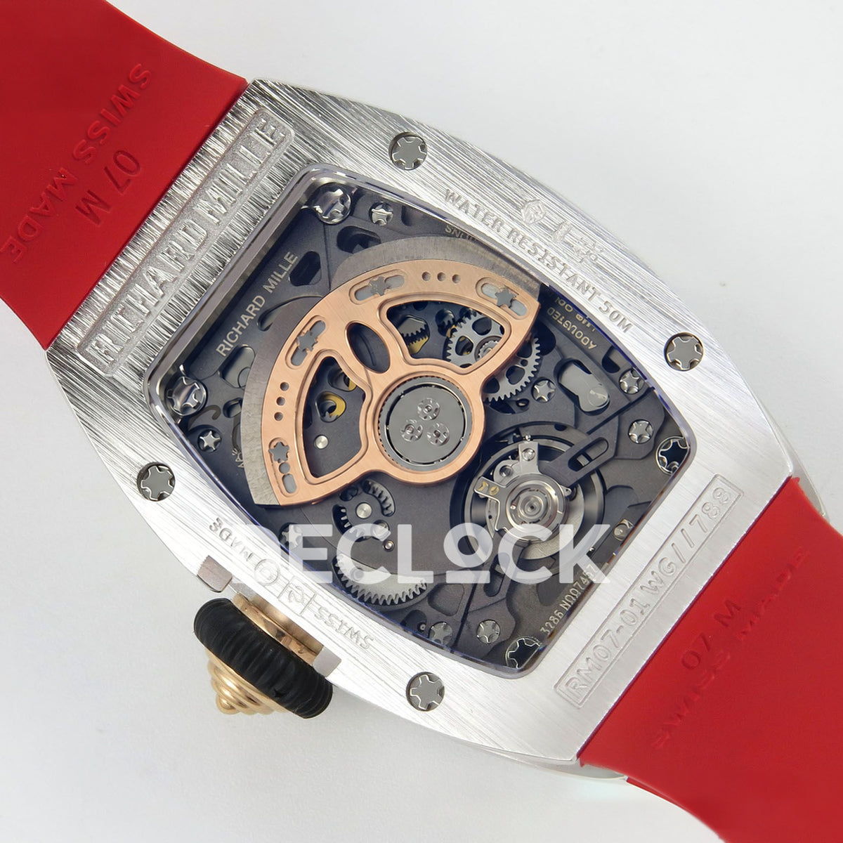 Richard Mille RM07-01 Snow Set Steel Red Dial Red Rubber ZF CRMA2 replica - caseback rotor left