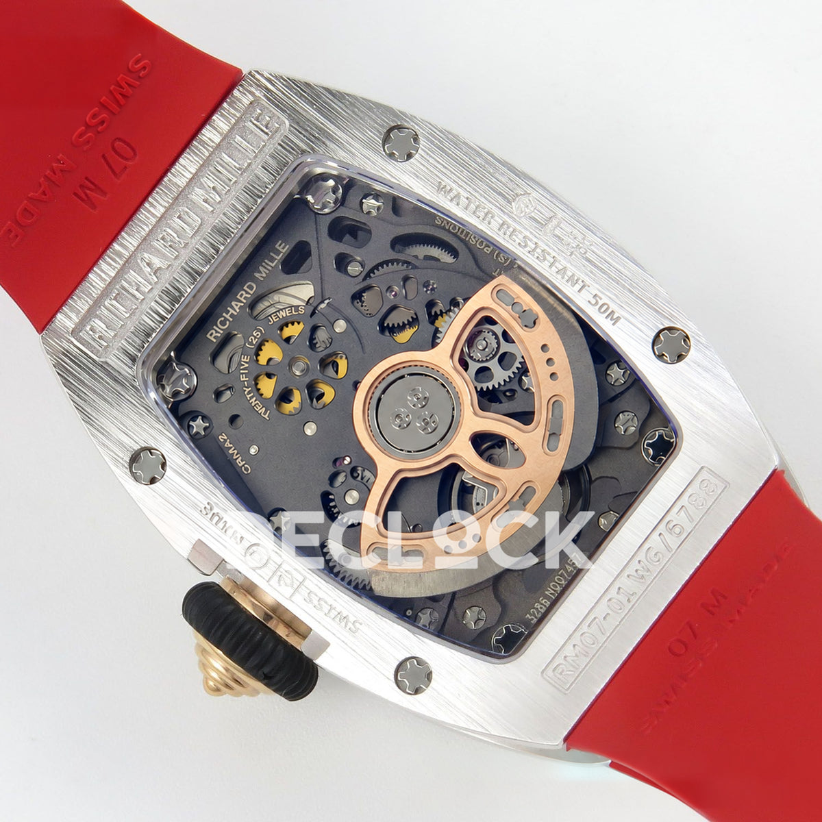 Richard Mille RM07-01 Snow Set Steel Red Dial Red Rubber ZF CRMA2 replica - caseback rotor right
