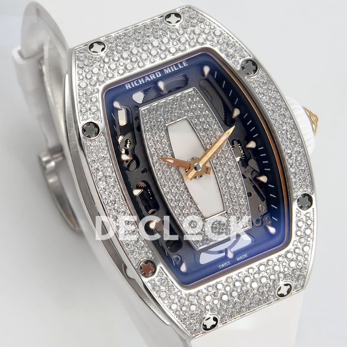 Richard Mille RM07-01 Snow Set Steel White Dial White Rubber ZF CRMA2 replica - three quarter