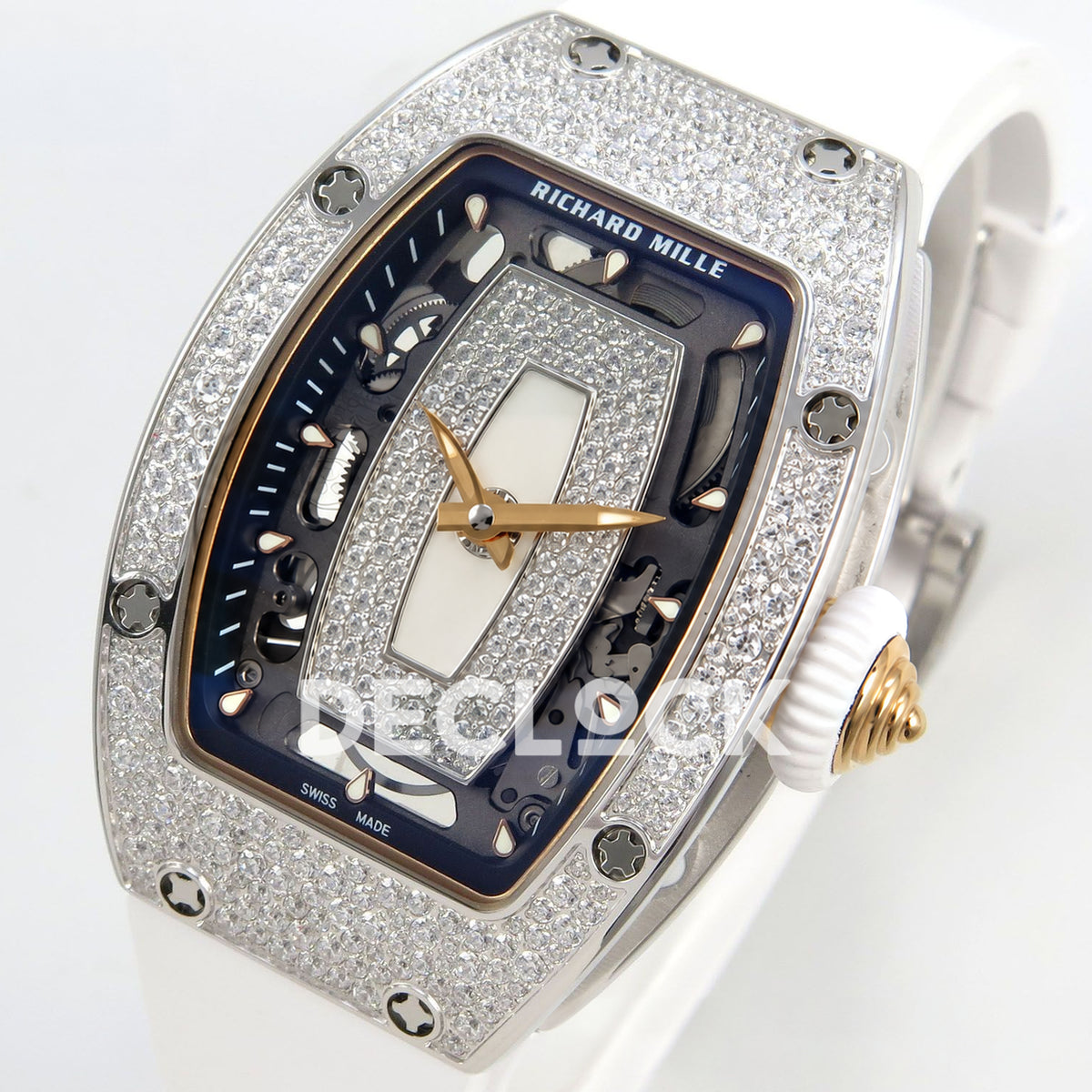 Richard Mille RM07-01 Snow Set Steel White Dial White Rubber ZF CRMA2 replica - front opposite angle