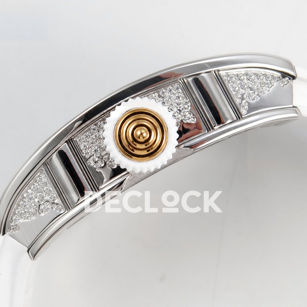 Richard Mille RM07-01 Snow Set Steel White Dial White Rubber ZF CRMA2 replica - crown side