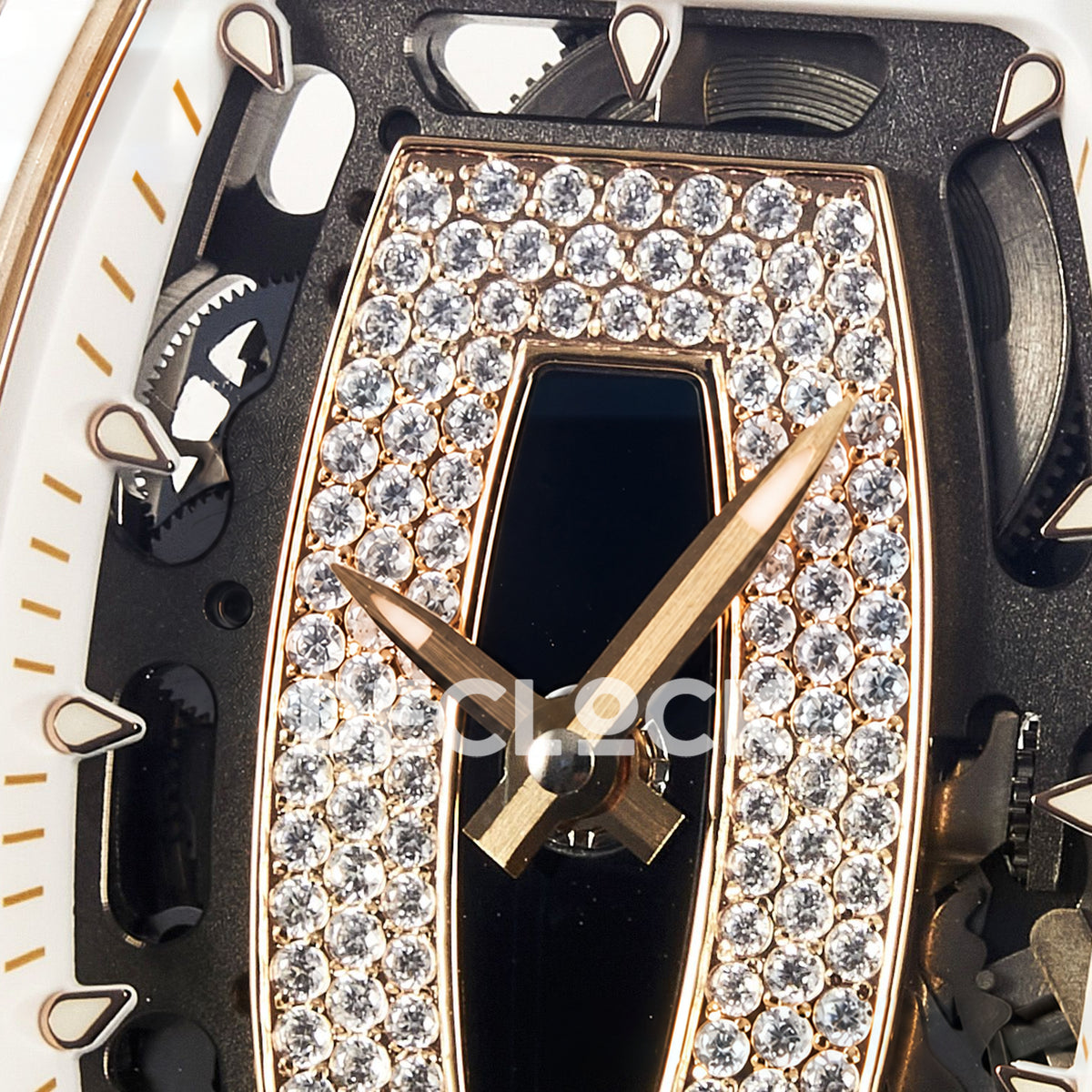 Richard Mille RM07-01 White Ceramic Gem-Set Black Dial EF CRMA2 replica - dial upper detail