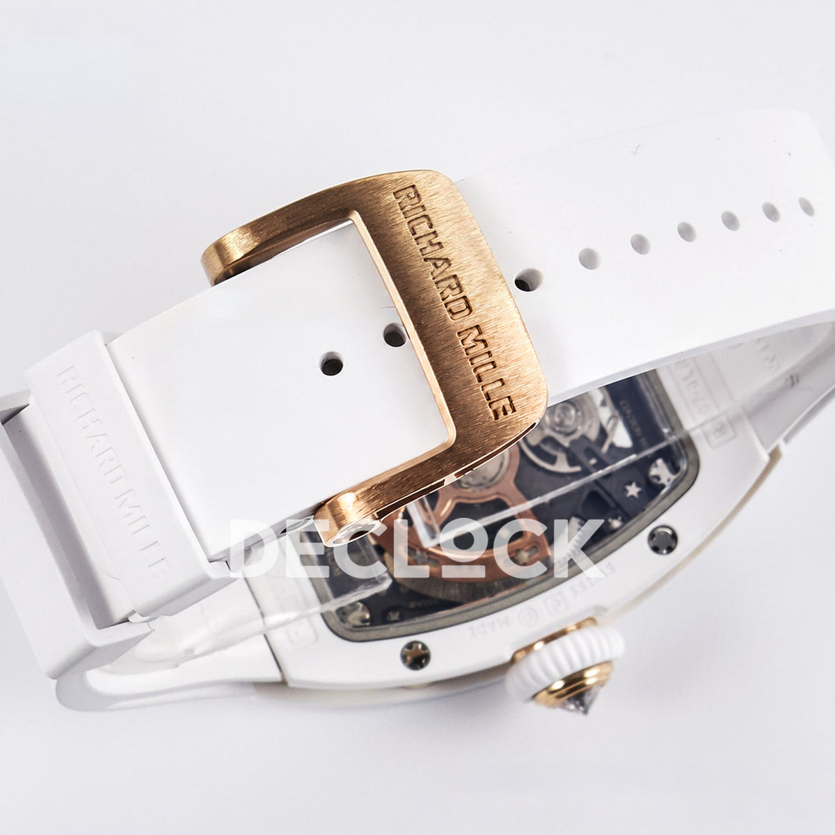 Richard Mille RM07-01 White Ceramic Gem-Set Black Dial EF CRMA2 replica - closed clasp caseback