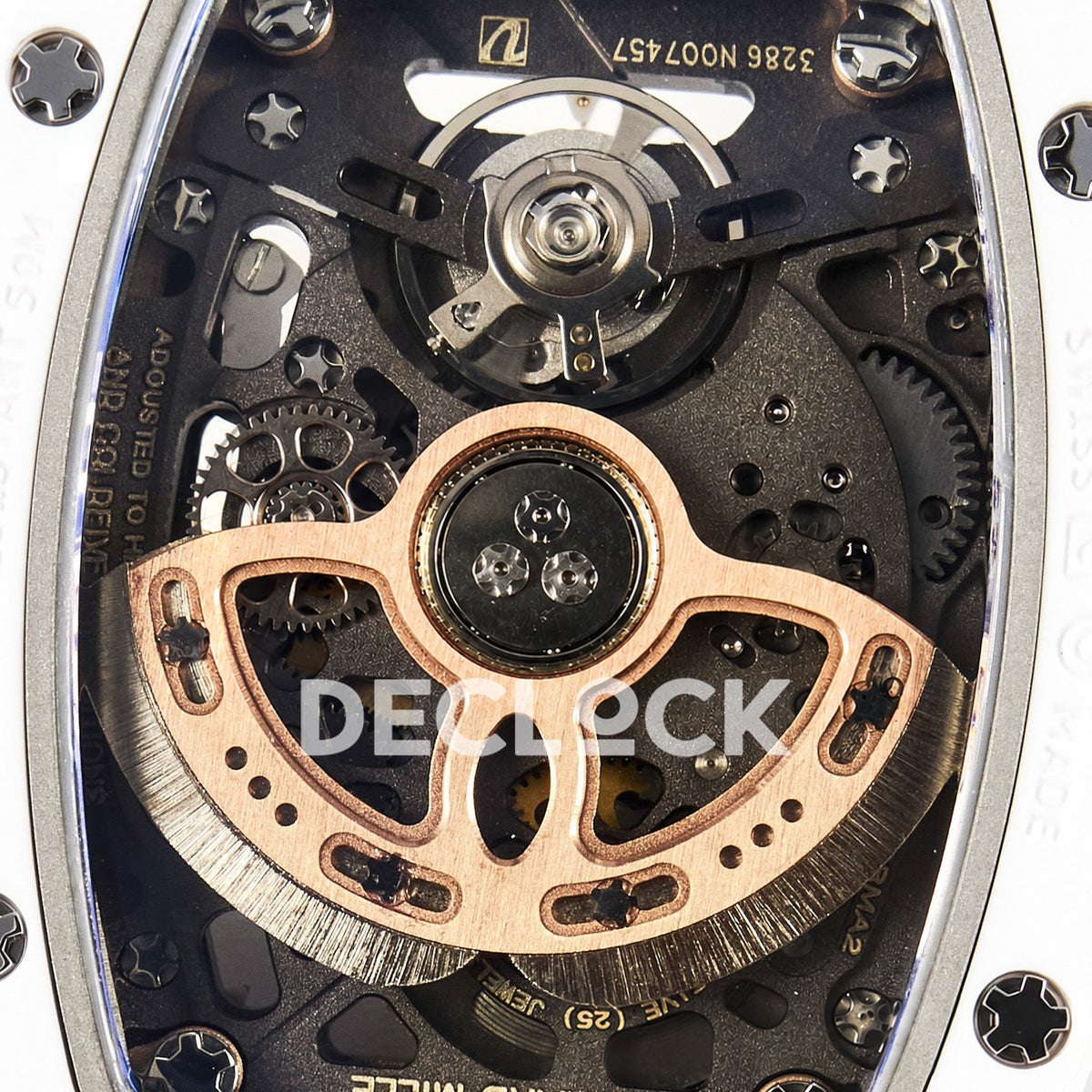 Richard Mille RM07-01 White Ceramic Gem-Set Black Dial EF CRMA2 replica - movement rotor detail