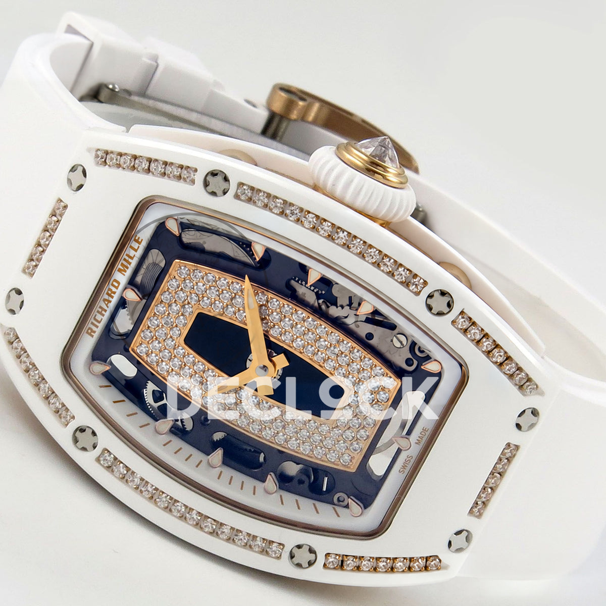 Richard Mille RM07-01 White Ceramic Gem-Set Black Dial ZF CRMA2 replica - dial angle left