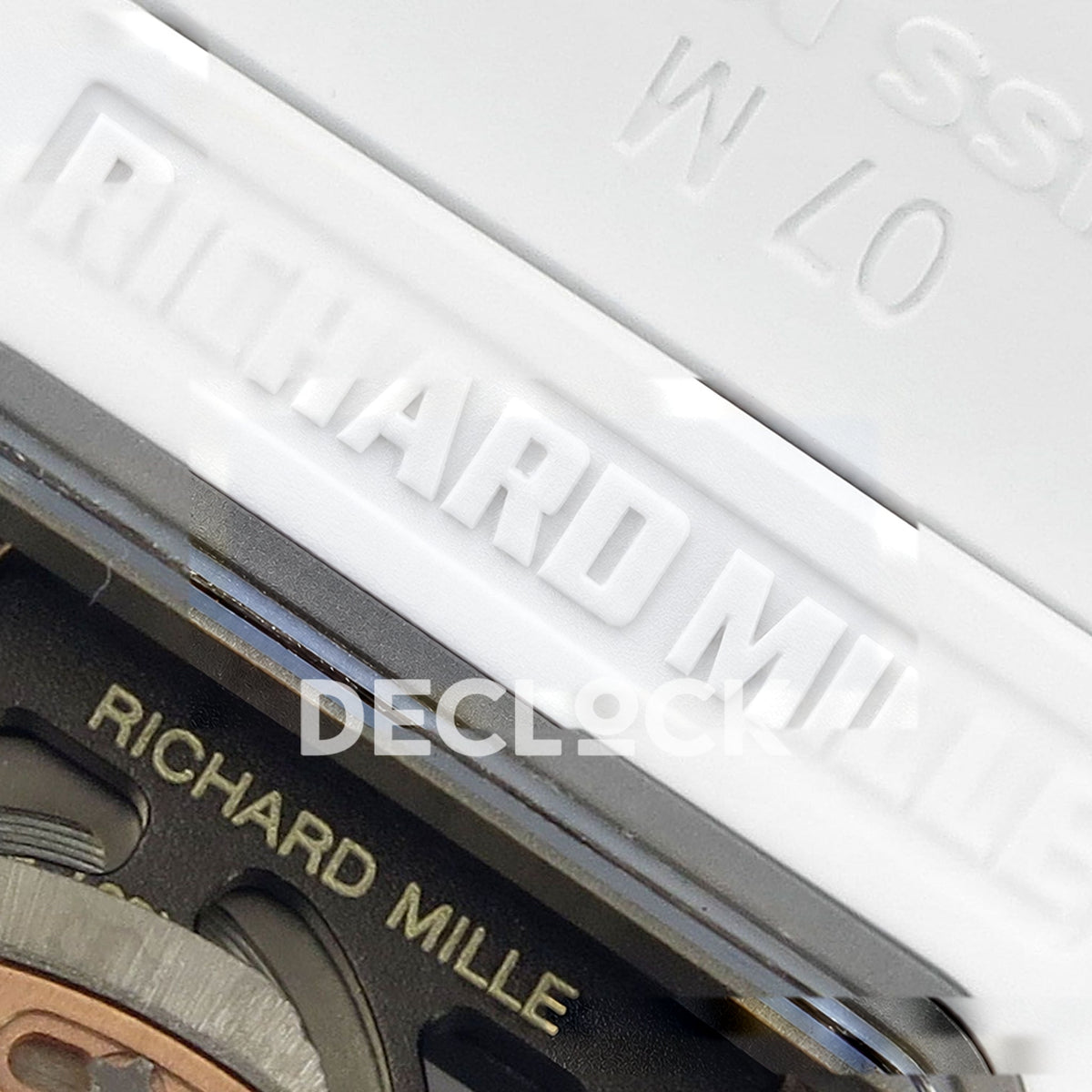 Richard Mille RM07-01 White Ceramic Gem-Set Black Dial ZF CRMA2 replica - rubber strap branding