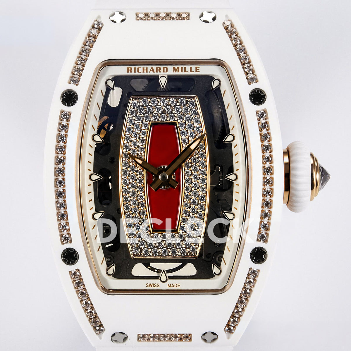 Richard Mille RM07-01 White Ceramic Gem-Set Red Dial EF CRMA2 replica - dial front