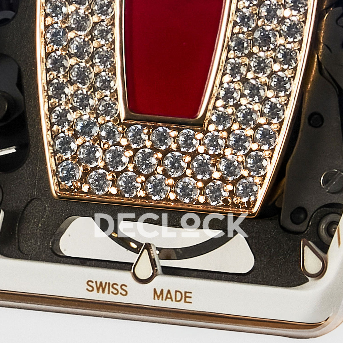 Richard Mille RM07-01 White Ceramic Gem-Set Red Dial EF CRMA2 replica - dial lower detail