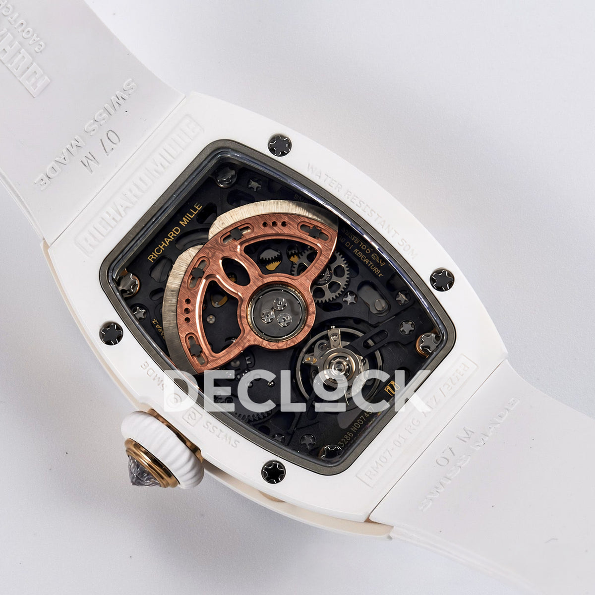 Richard Mille RM07-01 White Ceramic Gem-Set Red Dial EF CRMA2 replica - movement caseback