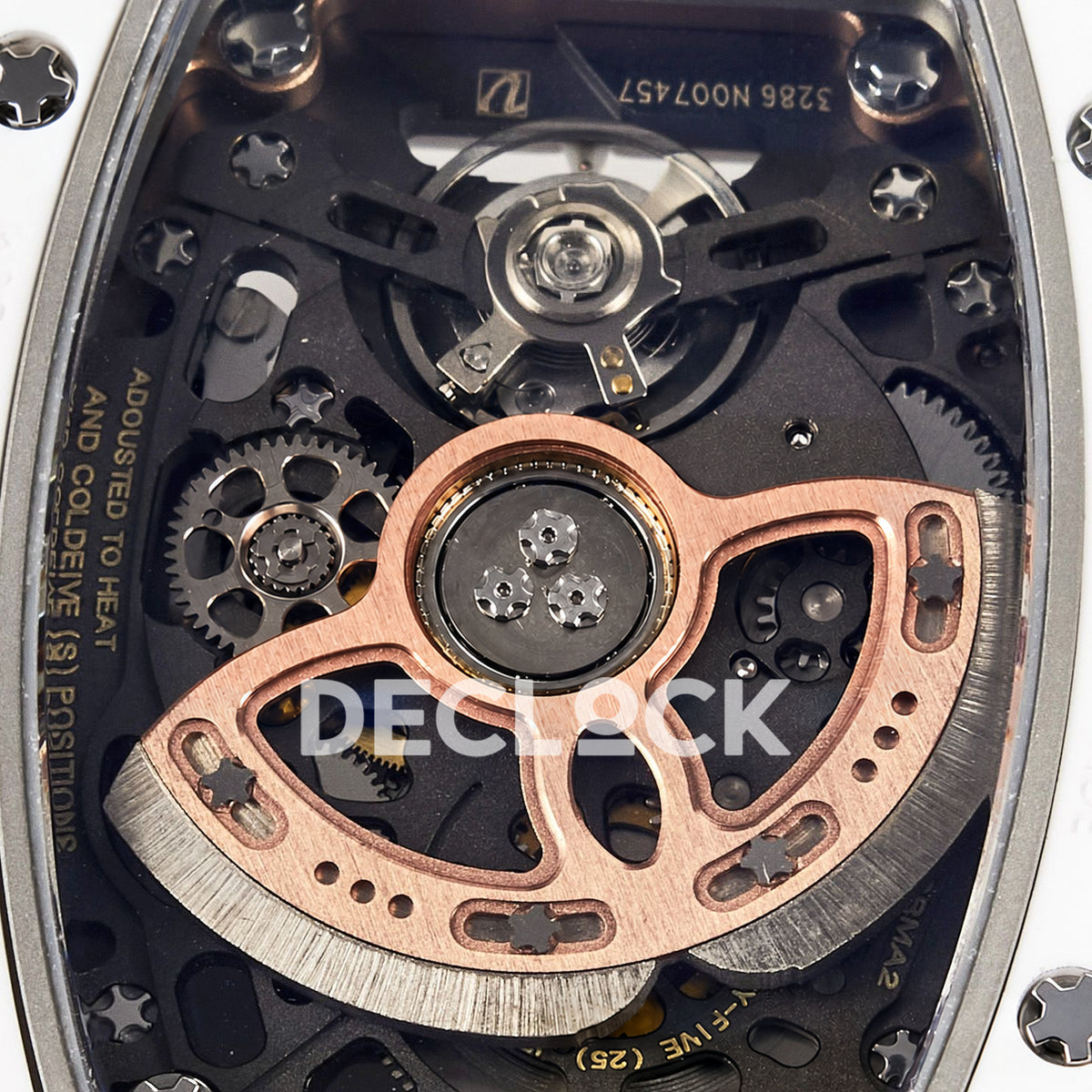 Richard Mille RM07-01 White Ceramic Gem-Set Red Dial EF CRMA2 replica - movement rotor detail