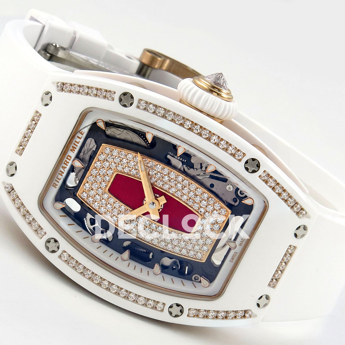 Richard Mille RM07-01 White Ceramic Gem-Set Red Dial ZF CRMA2 replica - dial angle left