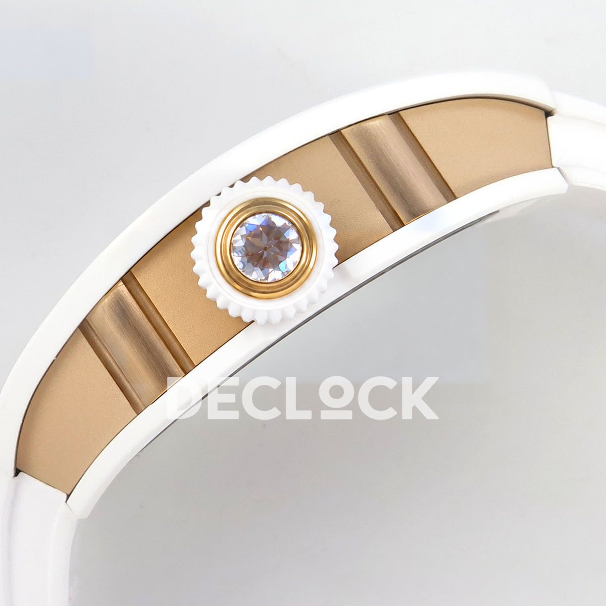 Richard Mille RM07-01 White Ceramic Gem-Set Red Dial ZF CRMA2 replica - crown side