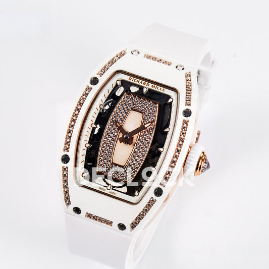 Richard Mille RM07-01 White Ceramic Gem-Set White Dial EF CRMA2 replica - three quarter