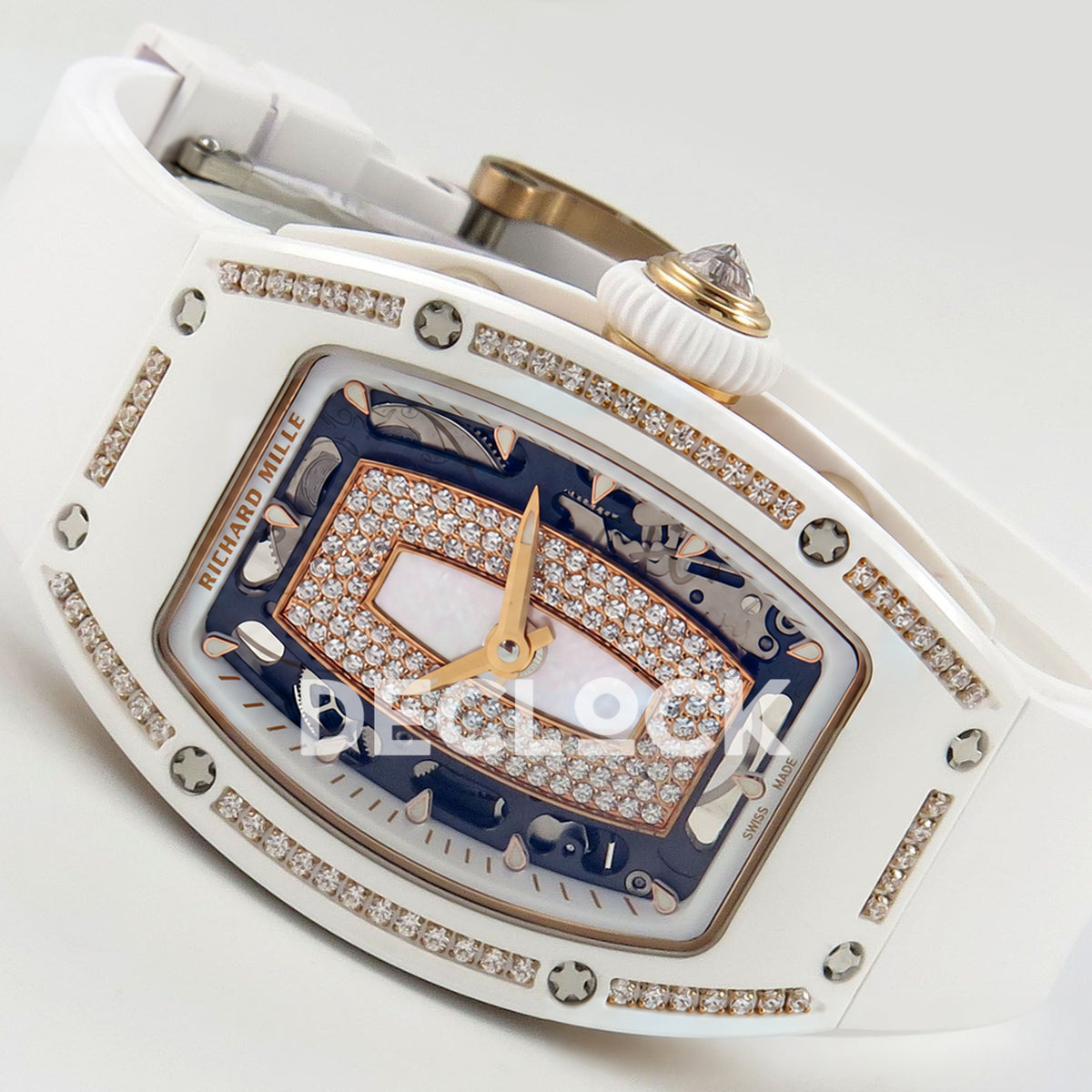 Richard Mille RM07-01 White Ceramic Gem-Set White Dial ZF CRMA2 replica - dial angle left