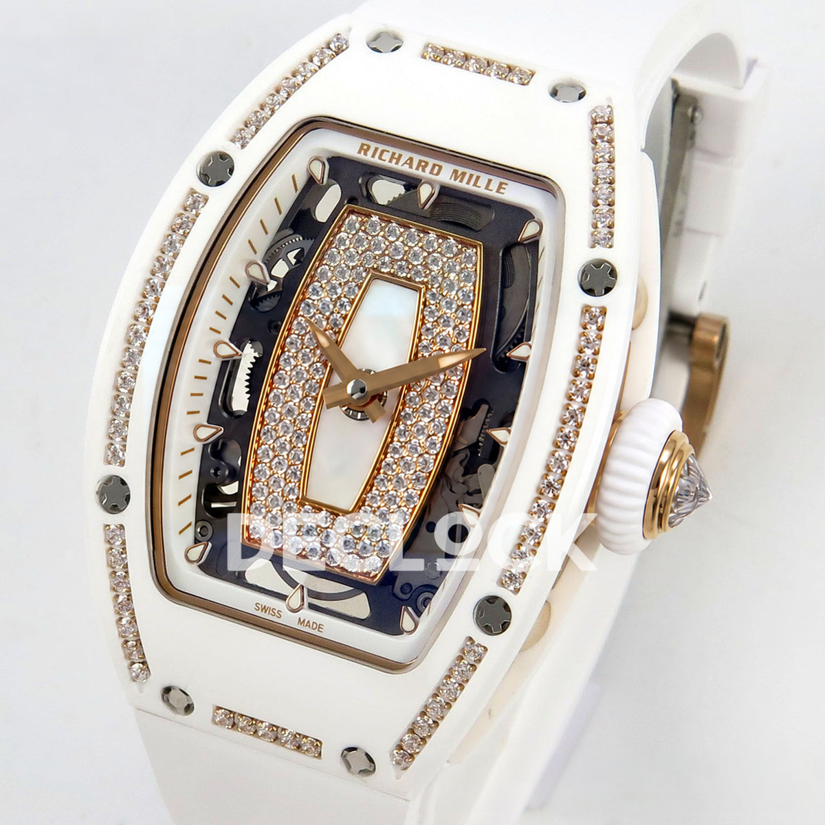 Richard Mille RM07-01 White Ceramic Gem-Set White Dial ZF CRMA2 replica - dial angle right