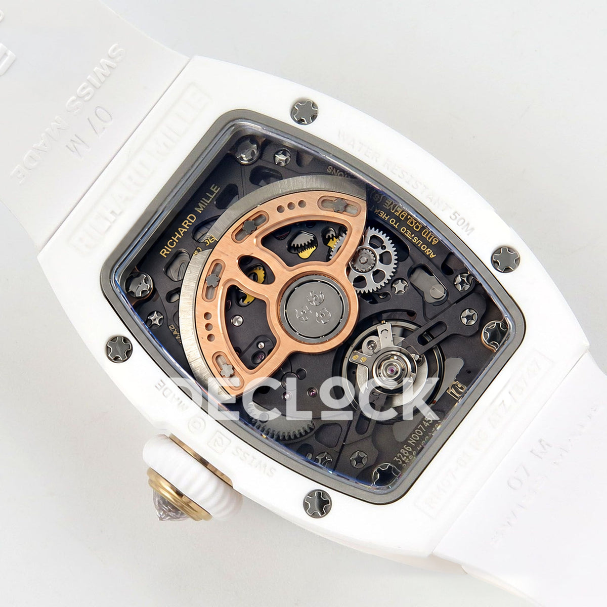 Richard Mille RM07-01 White Ceramic Gem-Set White Dial ZF CRMA2 replica - movement caseback