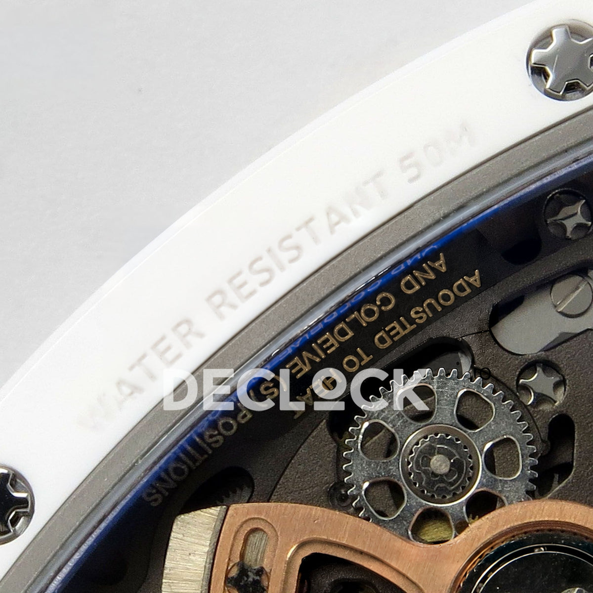 Richard Mille RM07-01 White Ceramic Gem-Set White Dial ZF CRMA2 replica - caseback water resistance engraving