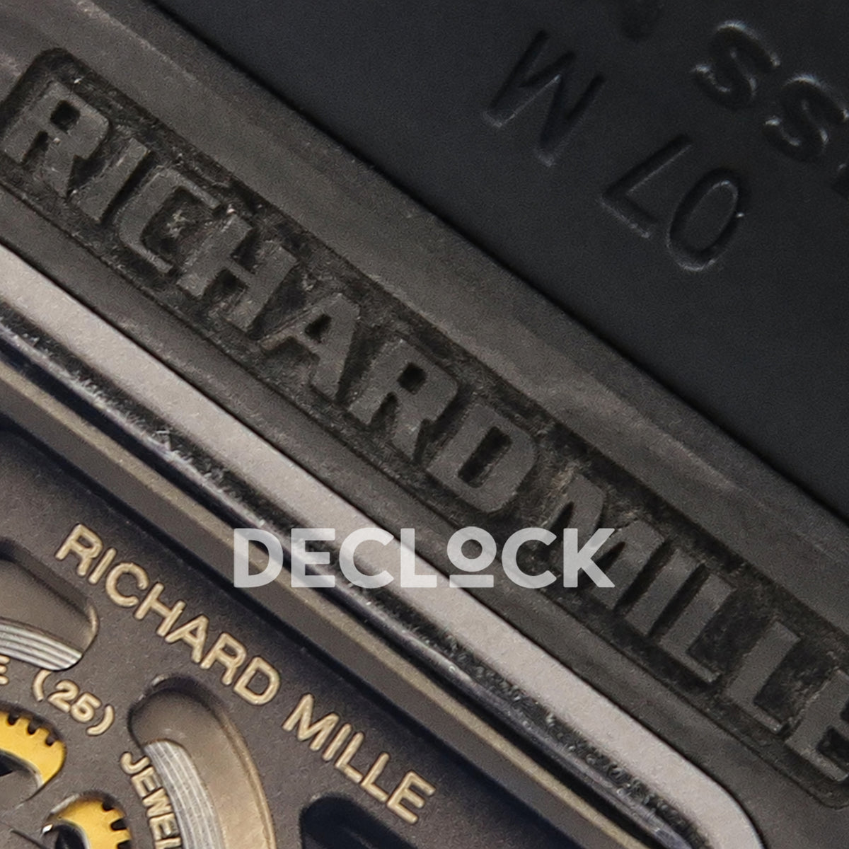 Richard Mille RM07-01 ZF black NTPT blue skeleton dial CRMA2 — caseback brand detail