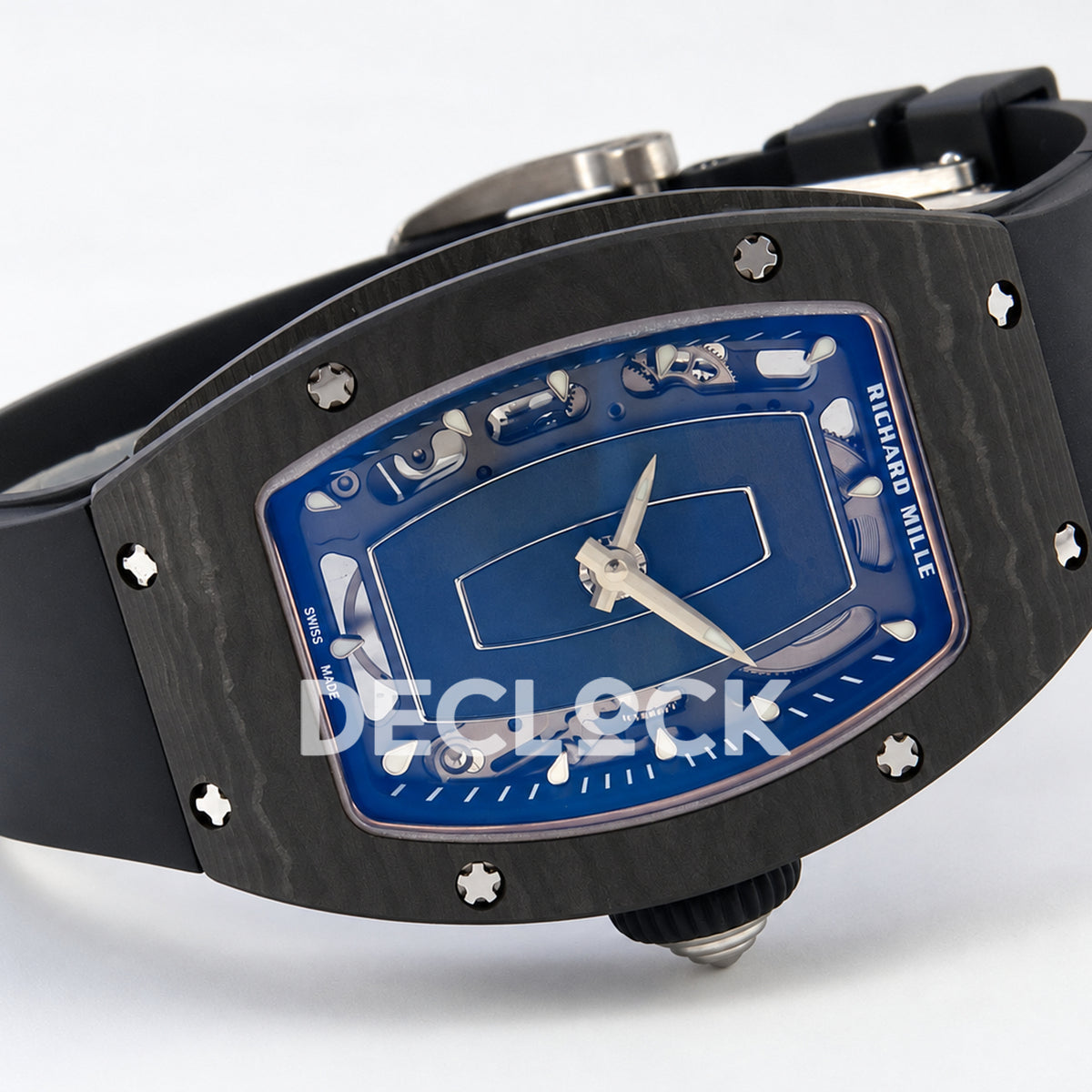 Richard Mille RM07-01 ZF black NTPT blue skeleton dial CRMA2 — horizontal front