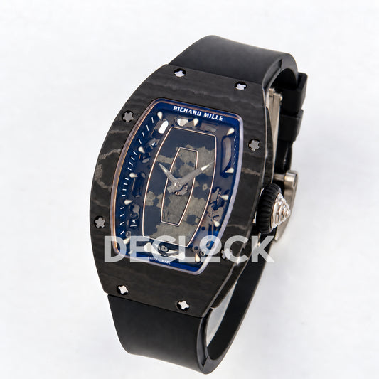 Richard Mille RM07-01 ZF black NTPT blue skeleton dial CRMA2 — three quarter front