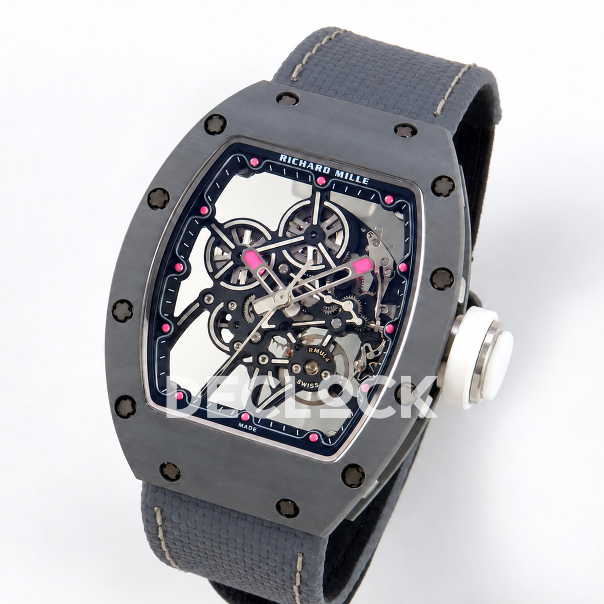 Richard Mille RM55-01 TZ Gray NTPT Titanium RMUL4 Super Clone — angled dial view