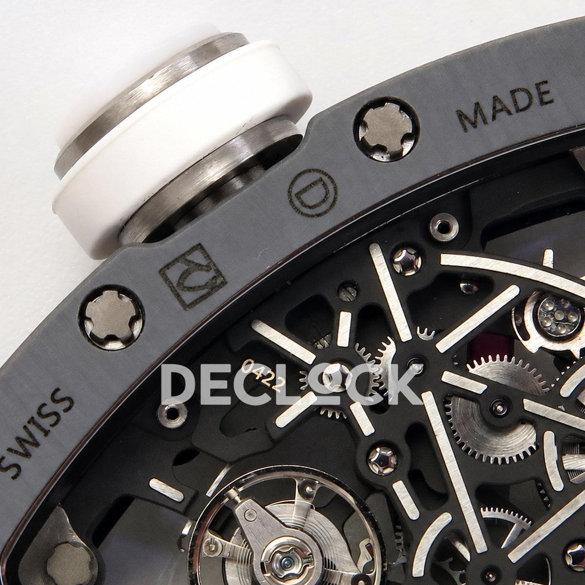 Richard Mille RM55-01 TZ Gray NTPT Titanium RMUL4 Super Clone — caseback movement detail