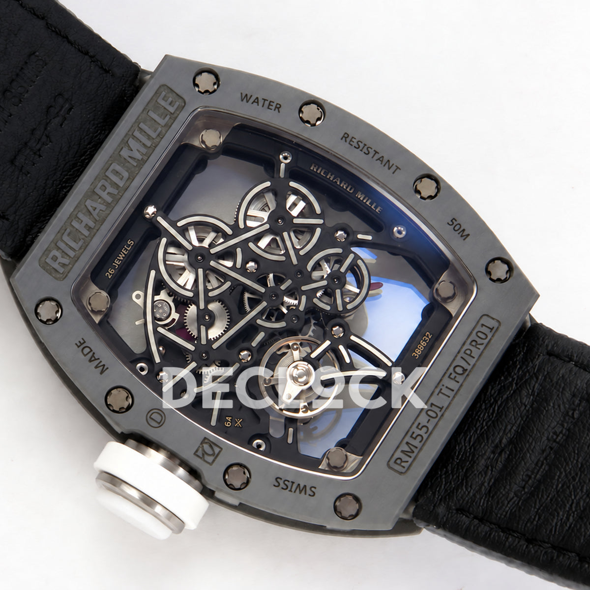 Richard Mille RM55-01 TZ Gray NTPT Titanium RMUL4 Super Clone — caseback view