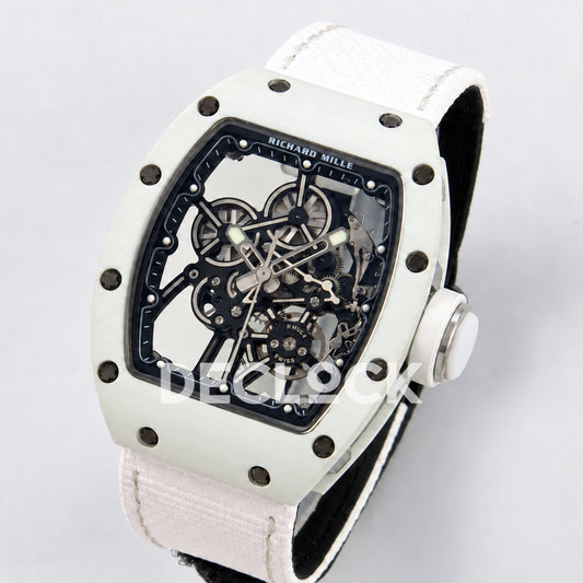 Richard Mille RM55-01 TZ White NTPT Titanium RMUL4 Super Clone — angled dial view