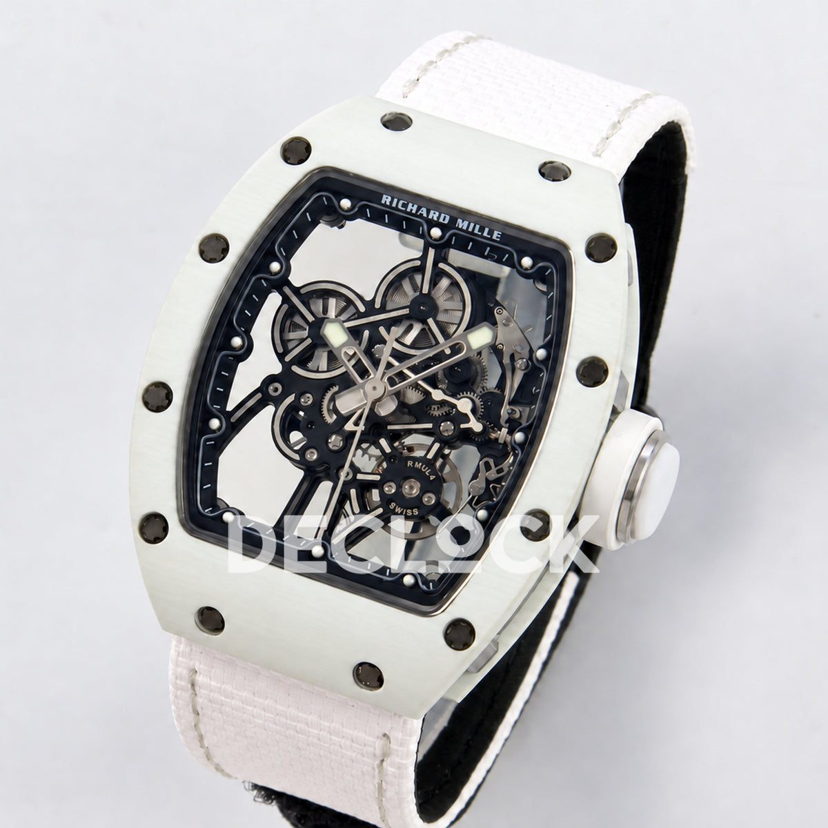 Richard Mille RM55-01 TZ White NTPT Titanium RMUL4 Super Clone — angled dial view