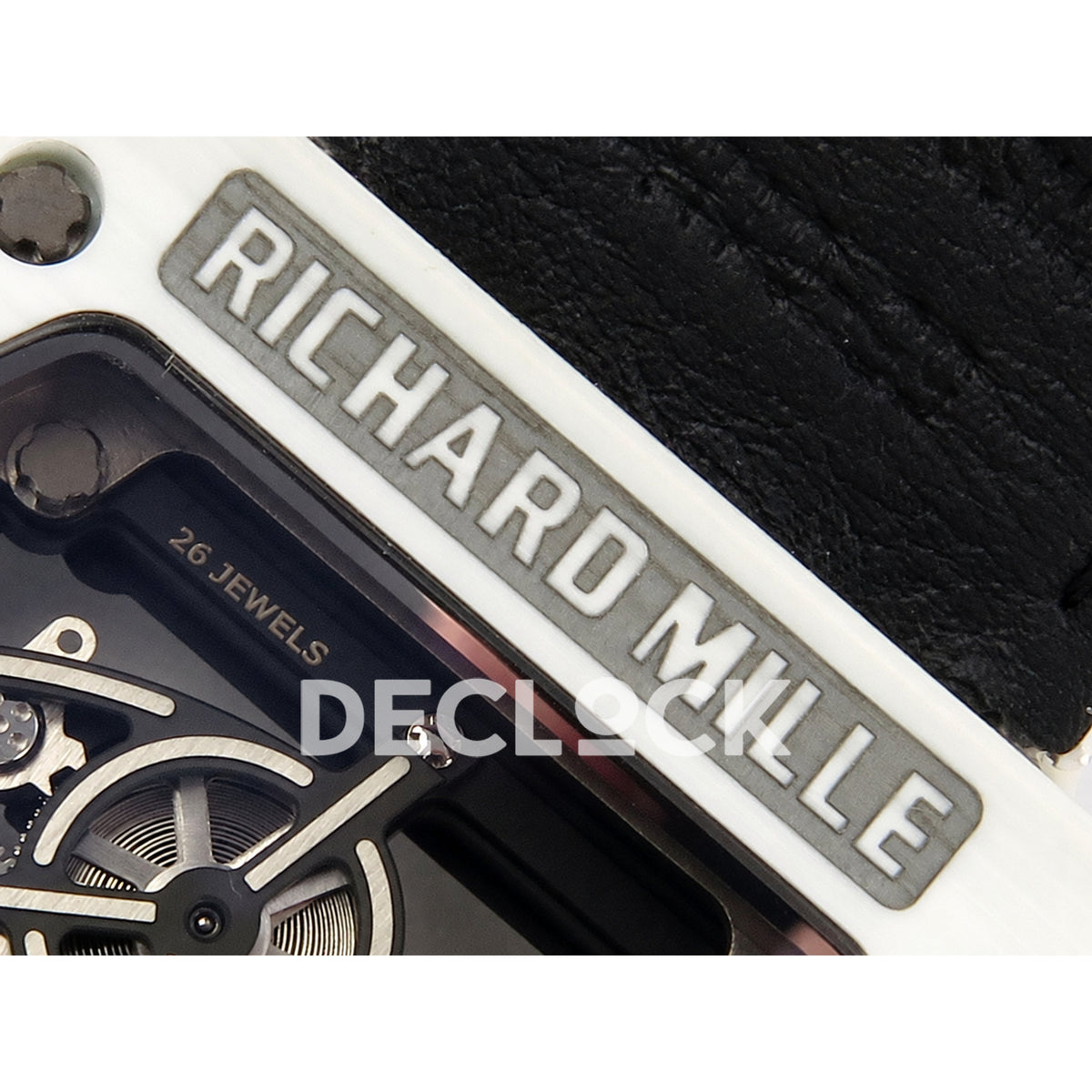 Richard Mille RM55-01 TZ White NTPT Titanium RMUL4 Super Clone — caseback logo engraving