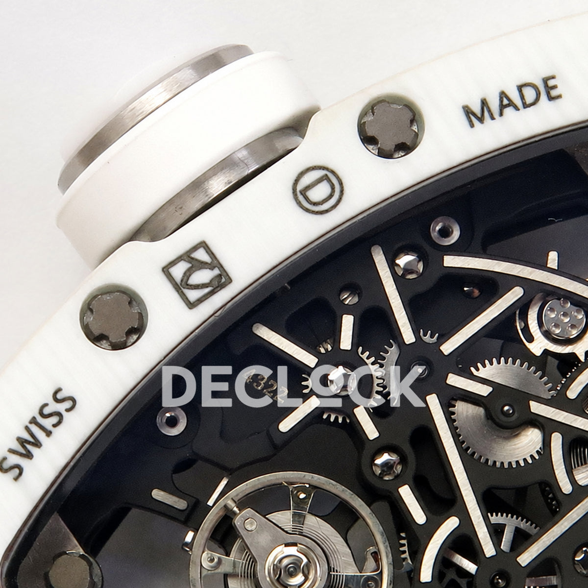 Richard Mille RM55-01 TZ White NTPT Titanium RMUL4 Super Clone — caseback movement detail