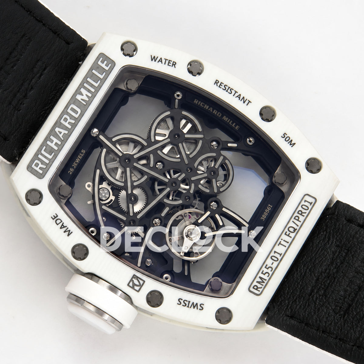 Richard Mille RM55-01 TZ White NTPT Titanium RMUL4 Super Clone — caseback view