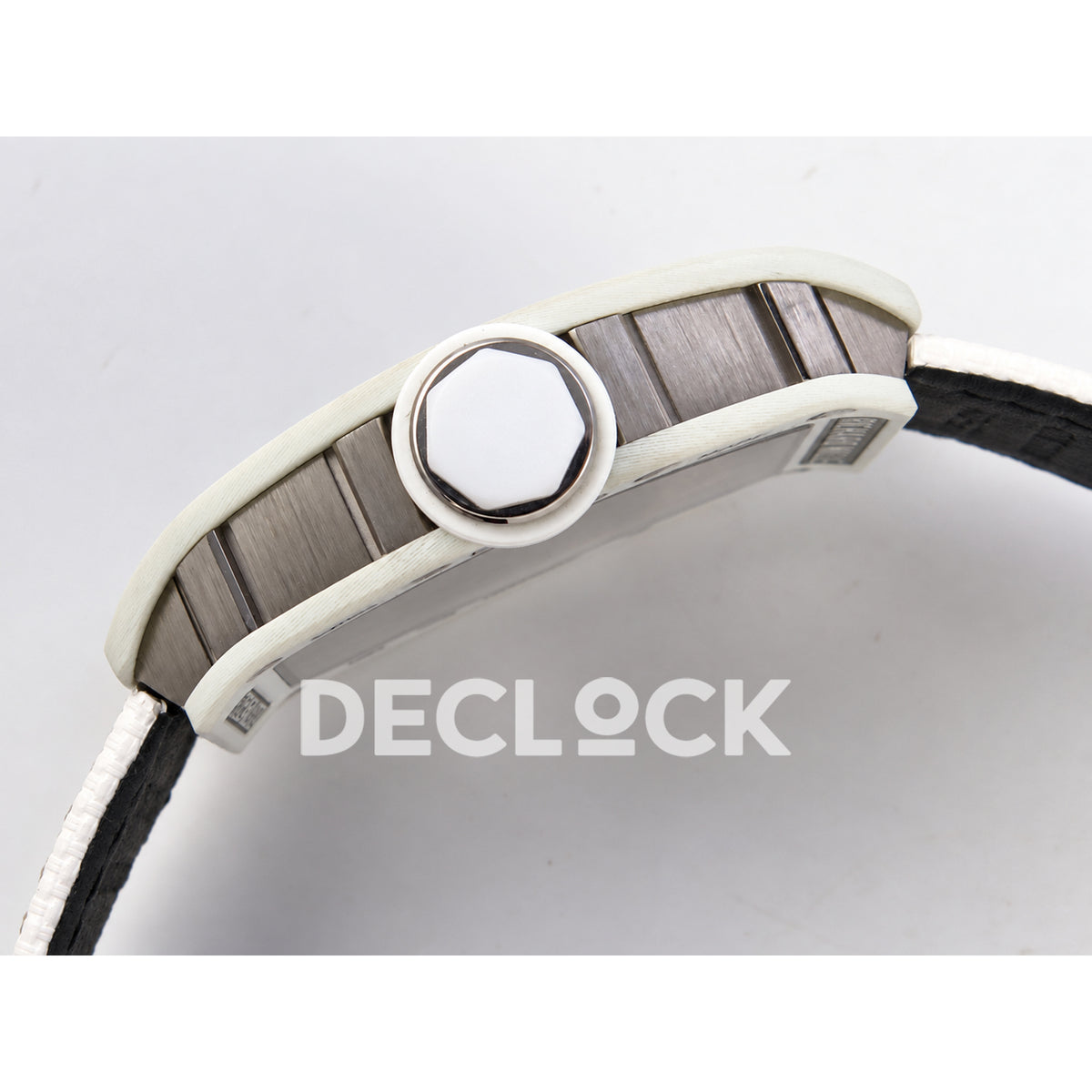 Richard Mille RM55-01 TZ White NTPT Titanium RMUL4 Super Clone — crown side profile