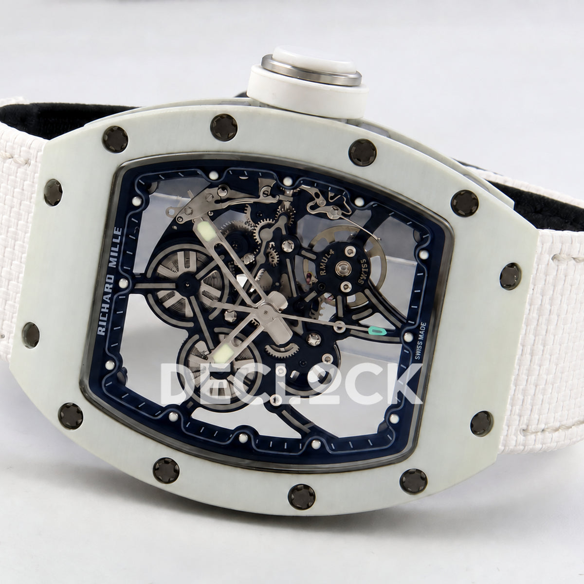 Richard Mille RM55-01 TZ White NTPT Titanium RMUL4 Super Clone — full watch side angle