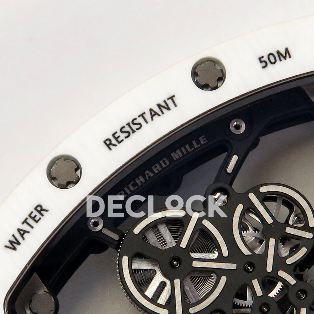 Richard Mille RM55-01 TZ White NTPT Titanium RMUL4 Super Clone — water resistance engraving