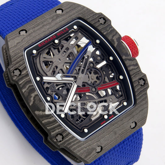 Richard Mille RM67-02 RICH Black France Pro V2 replica - original skeleton dial and black case at a left angle