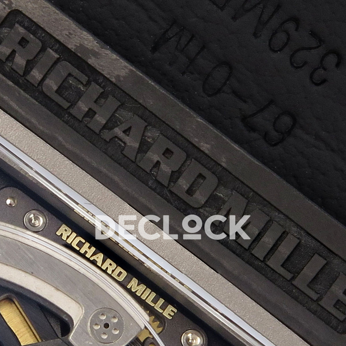Richard Mille RM67-02 RICH Black France Pro V2 replica - original Richard Mille caseback and movement engravings in close-up